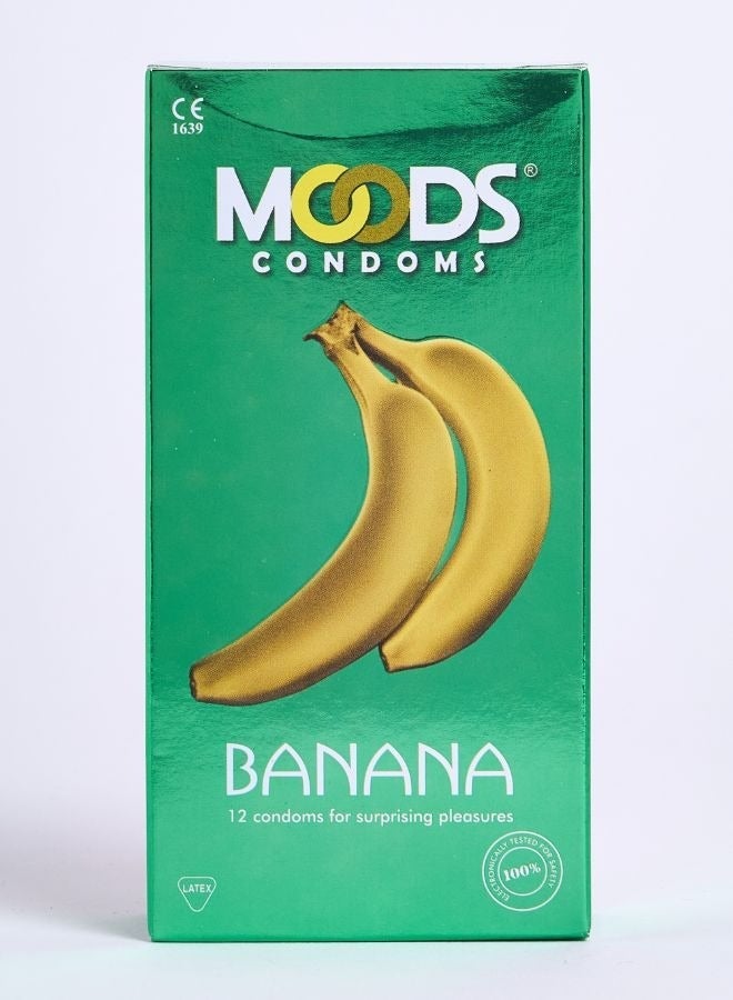 Moods Banana Condoms 12 Pcs - Image 2