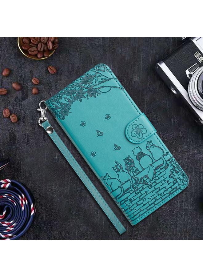 اس-توب جراب لهاتف Samsung Galaxy A35 مصنوع من الجلد بنقشة قطة مع حبل تعليق - Image 2