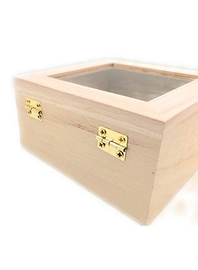 Oojami 10 Pc Set Unfinished Wood Craft Box With Window For Arts Crafts And Birthday Party Favor Diy - Image 2