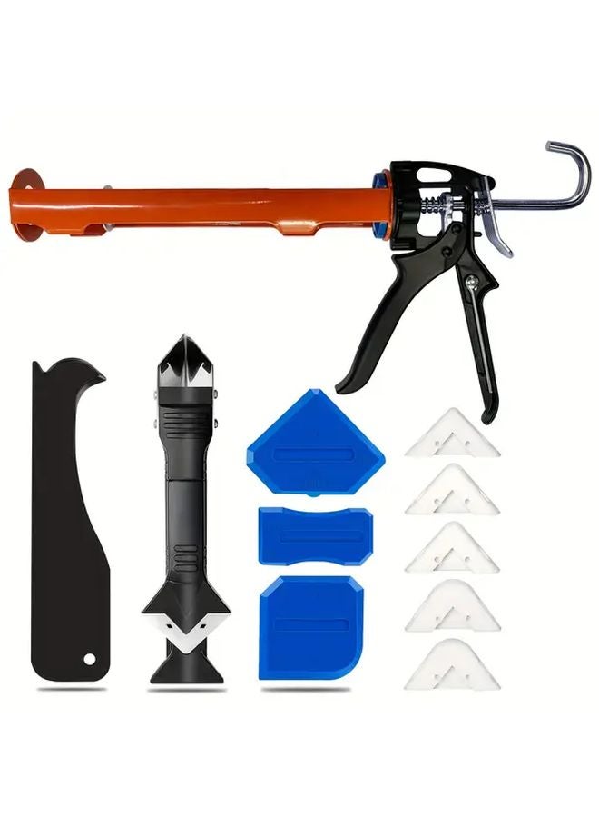 مسدس سيليكون محترف مجموعة 1 قطعة 5 في 1 أداة تشطيب السد المعدنية والبلاستيكية - Image 1