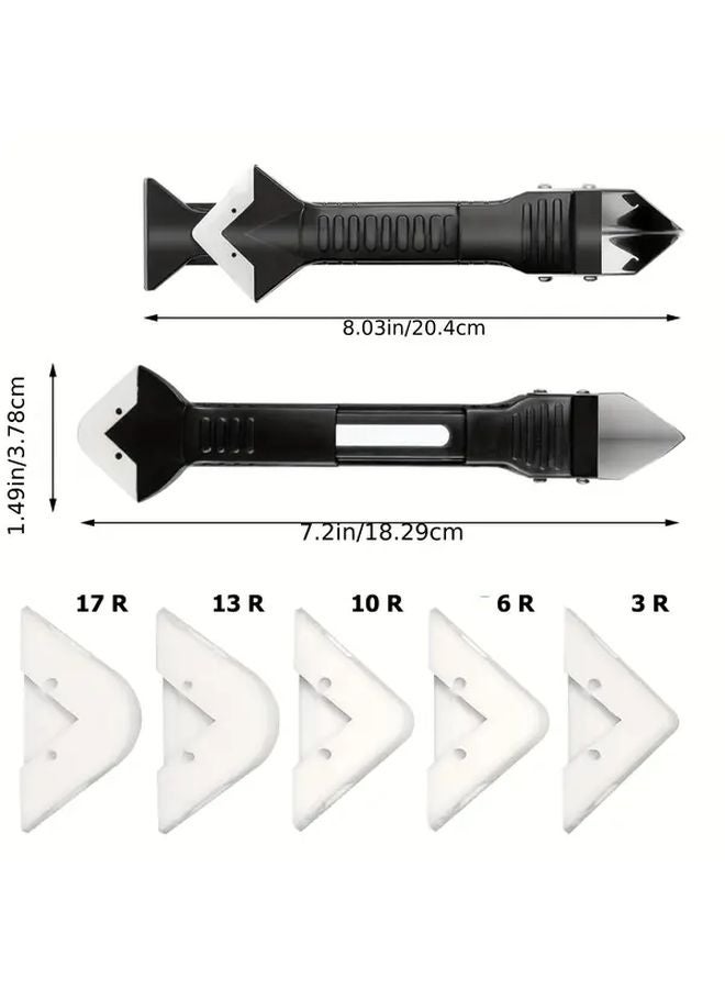مسدس سيليكون محترف مجموعة 1 قطعة 5 في 1 أداة تشطيب السد المعدنية والبلاستيكية - Image 5