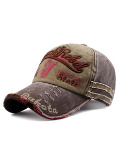 Generic Vintage Letter Denim Cap Curved Bill Men Womens Duckbill Baseball Cap Couple Wholesale Skullies Beanies Army Green  - Image 2