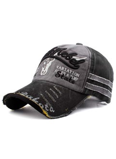 Generic Vintage Letter Denim Cap Curved Bill Men Womens Duckbill Baseball Cap Couple Wholesale Skullies Beanies Army Green  - Image 5