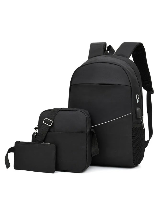 Energy Case 3 Pcs Laptop Bag17 inches, Backpack, Handbag, Messenger Bag, Shoulder Bag,Travel Bag, Water Resistant, For Men, Women, Student, Girls, Boys, School, Hiking, SET OF 3 (Black) - Image 2