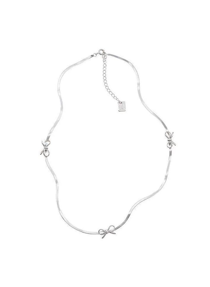 Goolsky Minimalist Bow Tie Snake Chain Necklace for Women – Chic Summer Choker or Bracelet, Dainty Adjustable Jewelry  - Image 2