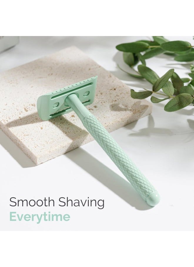 Jungle Culture - Safety Razor • One Blade Metal Razors for Women & Men for Body & Face • Eco Friendly & Reusable Shaver • Green - Image 1
