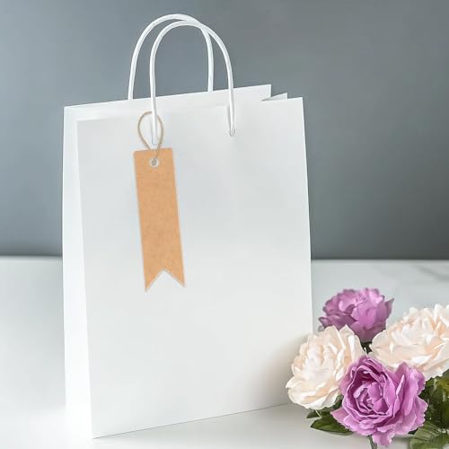 G2PLUS 100PCS Mini Kraft Paper Gift Tags with String, 2.8 x 0.8 in Blank Paper Present Tags, Brown Hang Tags with Jute Twine for DIY Arts & Crafts, Businesses, Wedding, Christmas Party Favors - Image 5