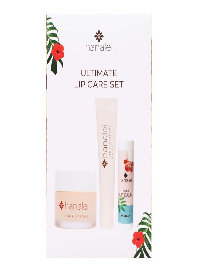 Hanalei Ultimate Lip Care Products Set - Sugar Lip Scrub, Kukui Oil Lip Treatment & Vanilla Lip Balm - Exfoliate, Hydrate & Heal Cracks - Moisturizing, Nourishing Rescue Kit - Skincare Gift - Image 2