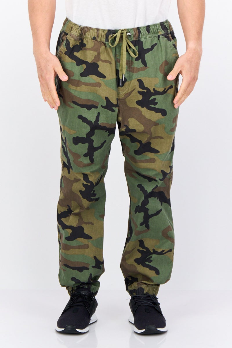 GAP Men Regular Fit Coumflage Joggers Pants, Olive Combo - Image 1