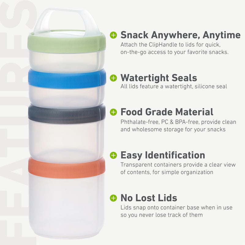 humangear Stax Modular Storage System - Food-Safe 4-Piece Stacking Container with Click-Handle - Image 4