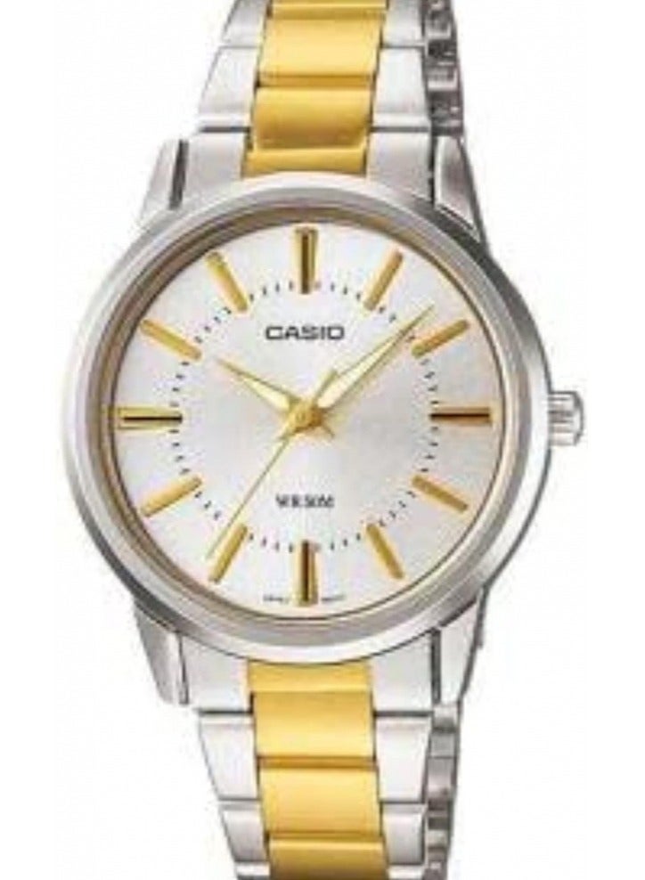 Casio White Dial Stainless Steel Band Watch - LTP-1303SG-7AV - Image 1