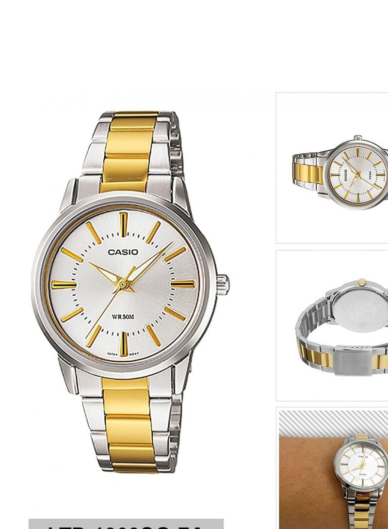 Casio White Dial Stainless Steel Band Watch - LTP-1303SG-7AV - Image 2