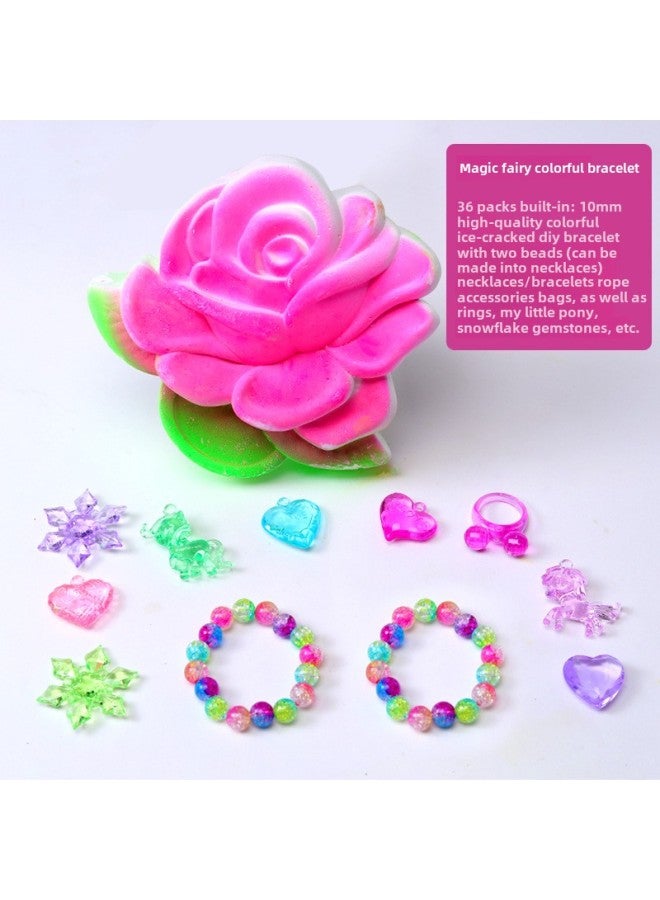Pinot Archaeological Digging Toy Strawberry Bear Beautiful Girl Astronaut Amber Archaeological Digging Bracelet Necklace-Color:Pino Scene Magic Fairy Colorful Bracelet  - Image 1