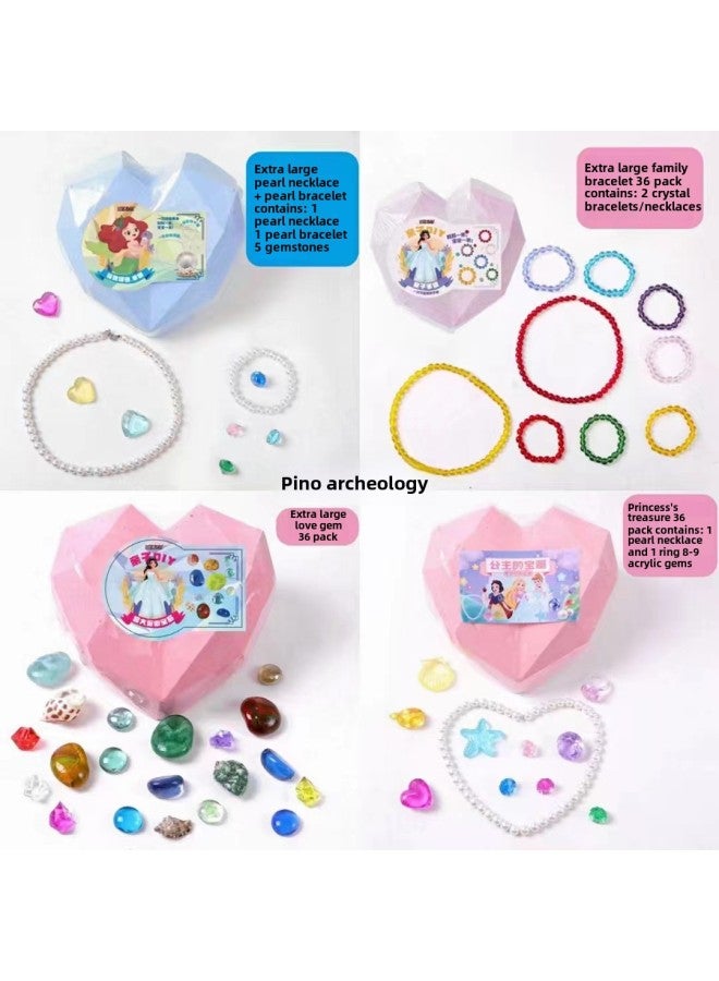 Pinot Archaeological Digging Toy Strawberry Bear Beautiful Girl Astronaut Amber Archaeological Digging Bracelet Necklace-Color:Pino Scene Magic Fairy Colorful Bracelet  - Image 3
