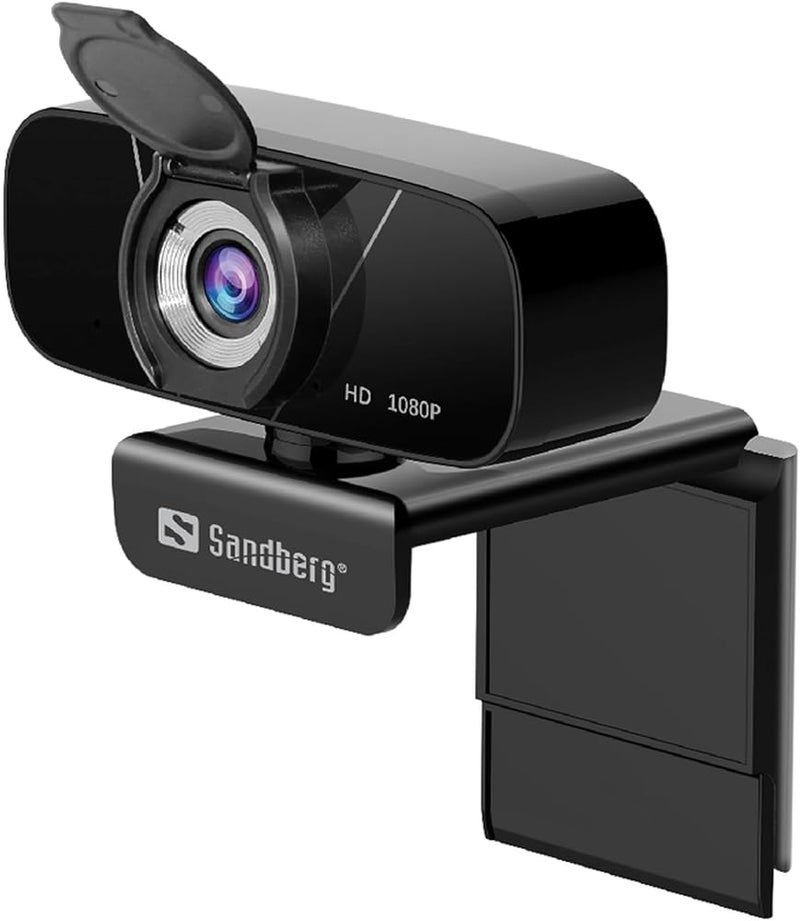 ساندبرغ كاميرا ويب Sandberg 134-15 بدقة 2 ميجابكسل وعرض 1920 × 1080 بوصة ومتصلة عبر منفذ USB 2.0، لونها أسود - Image 1