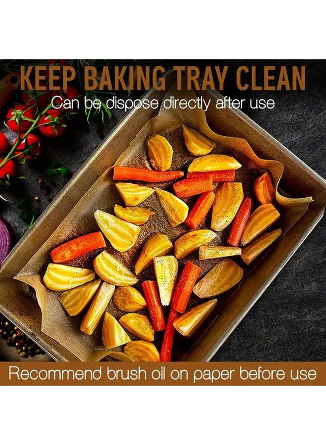 100Pcs Natural Color Unbleached Wax Paper 6x8 Inches Non Stick Baking Paper For Air Fryer Grilling Steaming - Image 2