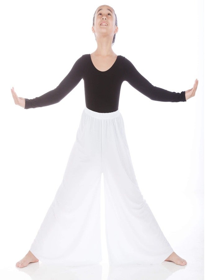 Danzcue Girls Celebration of Spirit Palazzo Pants, White, 8-10 - Image 2