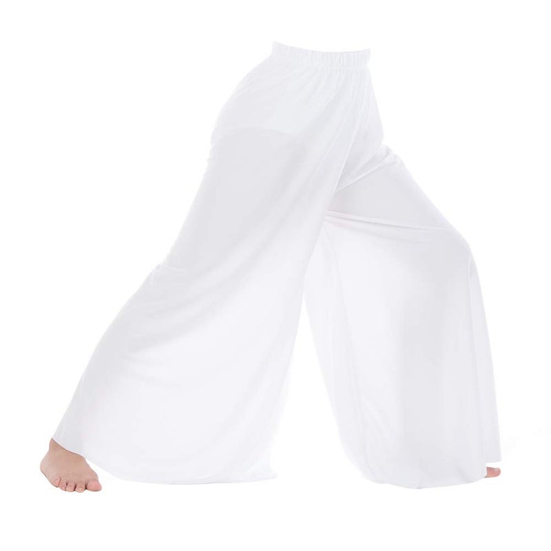 Danzcue Girls Celebration of Spirit Palazzo Pants, White, 8-10 - Image 1