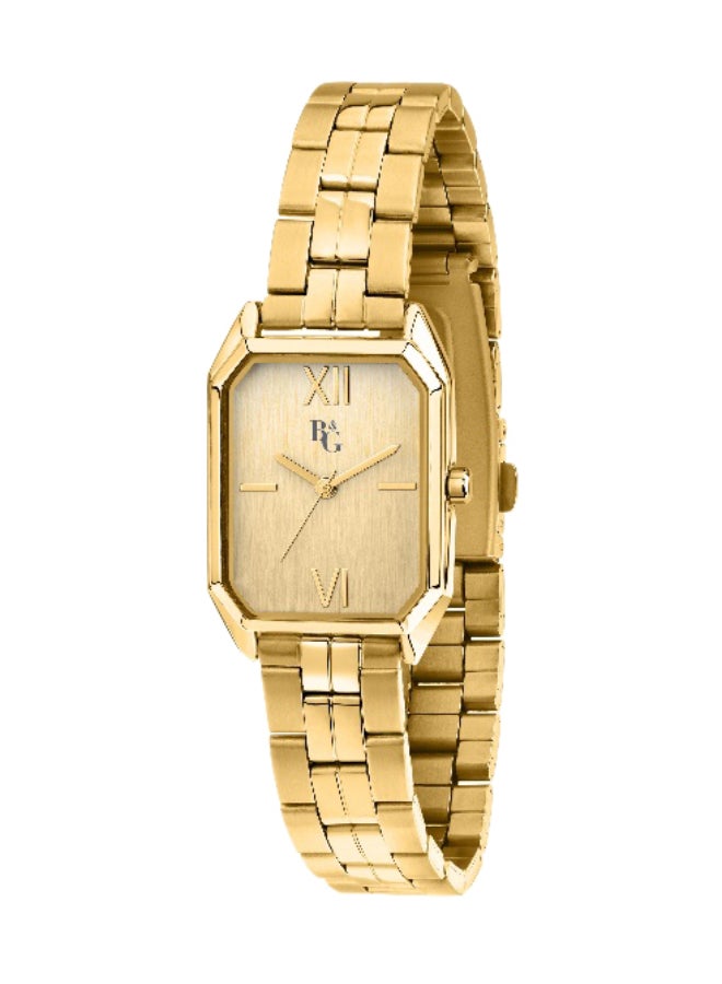 B&G Women's Gold Rectangular Analog Dial with Gold Metal Band Watch - 36mm - R3853267511 - Image 1