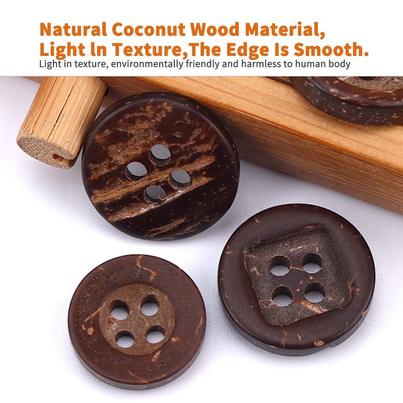 ijonie Mixed Vintage Wood Buttons for Crafts,Assorted Shapes Bulk DIY Sewing Wooden Button,artfone Painting Decorative Handmade,2 Holes and 4 Holes(400-500PCS) - Image 5
