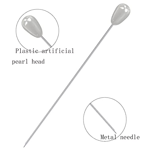 yuntop 100 Pcs Corsage Pins Teardrop Pearl Pins Sewing Wedding Bouguet Pins for DIY Jewelry Making Sewing Wedding Flower Decorations(2 Inch) - Image 5
