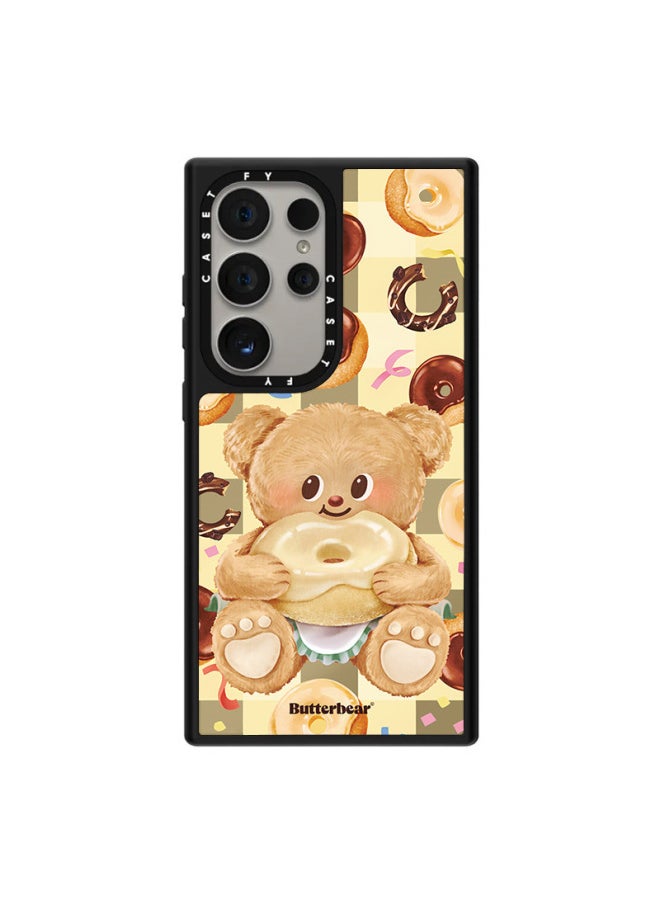 High Butter Bear For Samsung S25Ultra Phone Case 24 Fashion Brand Galaxy Protective Case S23plus-Color:Butter Bear (Variable) Black Frame Mirror-Applicable Model:Samsung Galaxy S24 Ultra