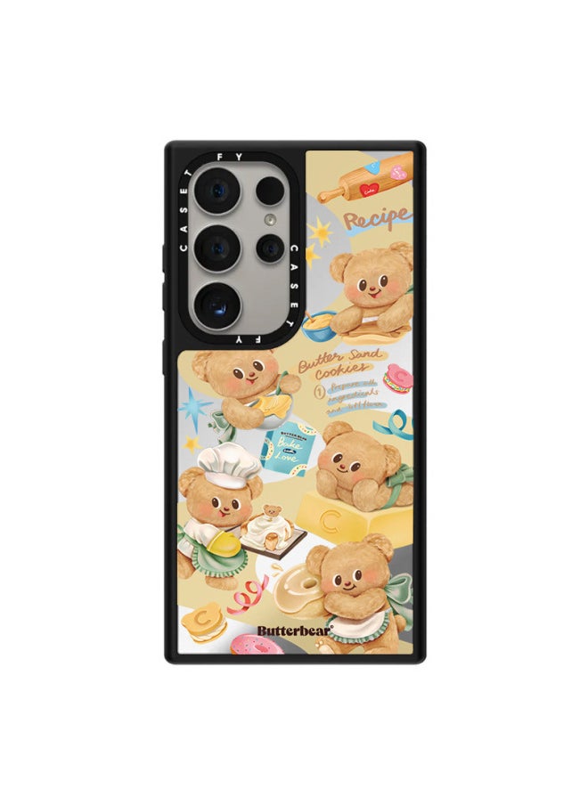 High Butter Bear For Samsung S25Ultra Phone Case 24 Fashion Brand Galaxy Protective Case S23plus-Color:Butter Bear (Variable) Black Frame Mirror-Applicable Model:Samsung Galaxy S24 Ultra