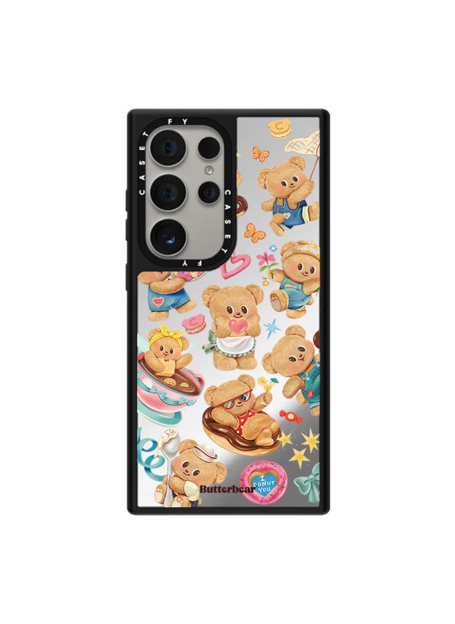 High Butter Bear For Samsung S25Ultra Phone Case 24 Fashion Brand Galaxy Protective Case S23plus-Color:Butter Bear (Variable) Black Frame Mirror-Applicable Model:Samsung Galaxy S24 Ultra
