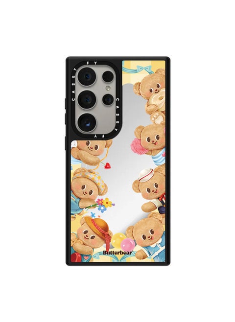 High Butter Bear For Samsung S25Ultra Phone Case 24 Fashion Brand Galaxy Protective Case S23plus-Color:Butter Bear (Variable) Black Frame Mirror-Applicable Model:Samsung Galaxy S24 Ultra