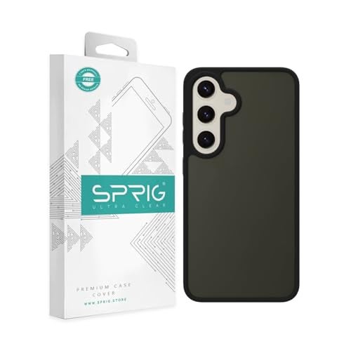 SPRIG Compatible with Samsung Galaxy S24 5G Premium Translucent Back Cover Drop Tested Shock Proof Mobile Case for Men,Women,Boys and Girls with Camera Protection (Black) - Image 1