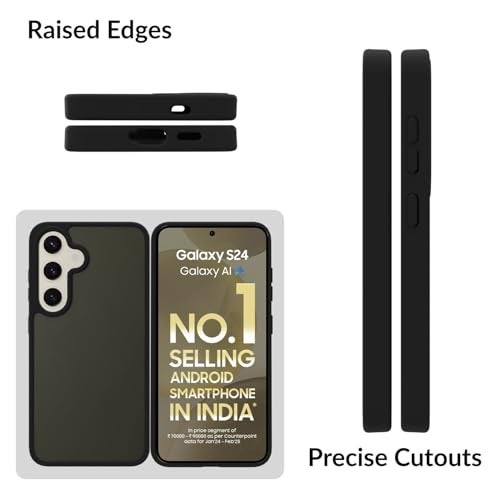 SPRIG Compatible with Samsung Galaxy S24 5G Premium Translucent Back Cover Drop Tested Shock Proof Mobile Case for Men,Women,Boys and Girls with Camera Protection (Black) - Image 3