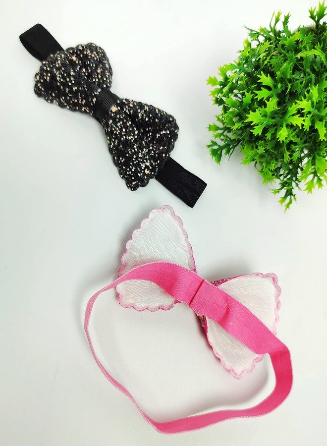 ANNACREATIONS ANNA CREATIONS 3 Pcs Baby Girls Super Stretchy Premium Soft Elastic Multi-Colored Bow Headband Hair Accessories for Baby Girls and Kids - Image 3