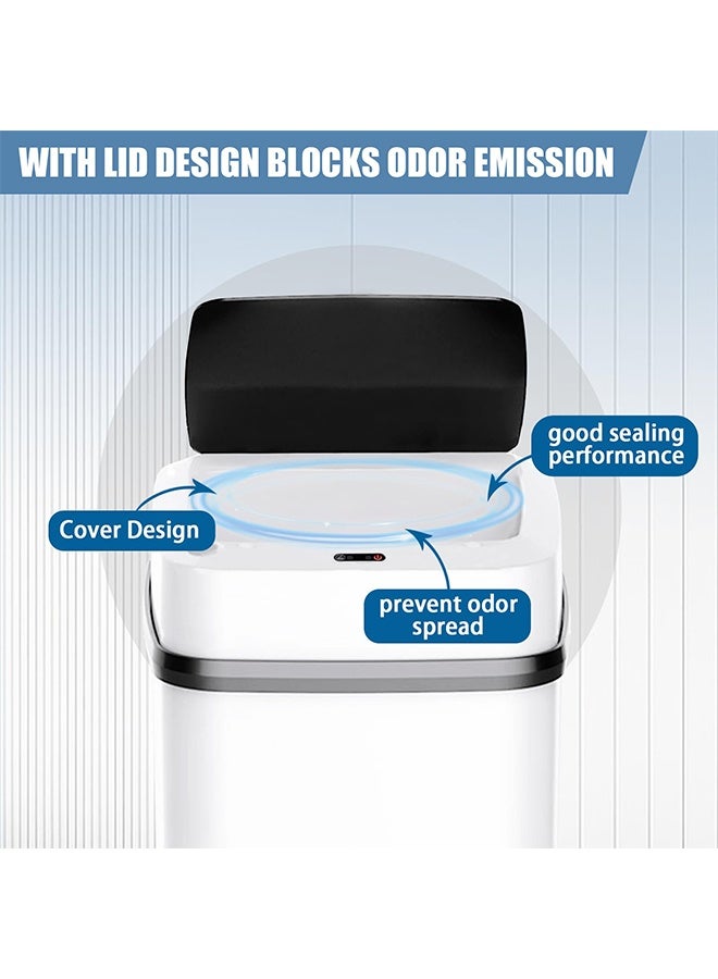 تودي جي هو المنزل سلة القمامة,13 لتر تلقائي بلا لمس سلة القمامة الذكية مع الغطاء,استشعار الحركة سلة القمامة,سلة المطبخ,سلة القمامة الصغيرة للحمام, المكتب, غرفة المعيشة,, - Image 3