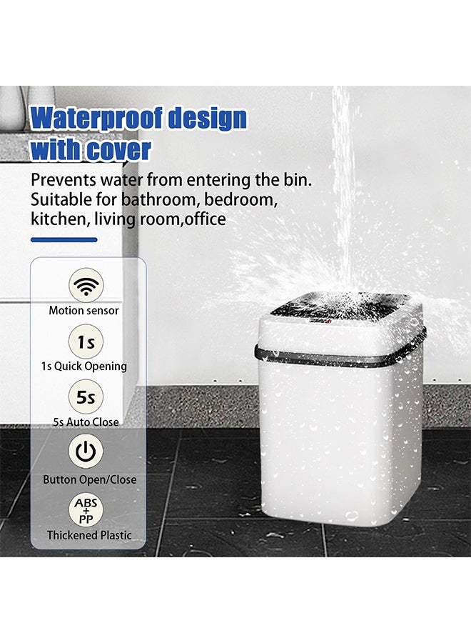 تودي جي هو المنزل سلة القمامة,13 لتر تلقائي بلا لمس سلة القمامة الذكية مع الغطاء,استشعار الحركة سلة القمامة,سلة المطبخ,سلة القمامة الصغيرة للحمام, المكتب, غرفة المعيشة,, - Image 2