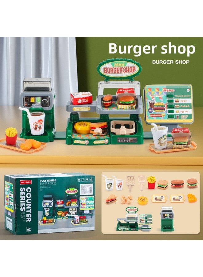 Children's Simulation Ice Cream Pizza Hamburger Juicer Cash Register Coffee Machine Supermarket Shopping Play Toys-Color:3 In 1 Ice Cream Table (sealed Box) 3381  - Image 3