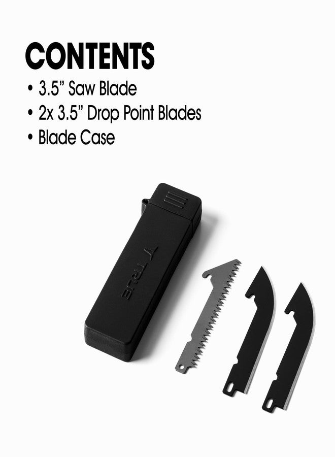 ترو شفرات بديلة TRUE - عبوة من 3 قطع | شفرات منشار ونقطة إسقاط متنوعة مقاس 3.5 بوصة للصيد والصيد البري والتخييم والحمل اليومي - Image 3