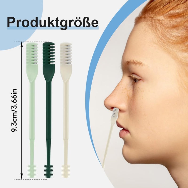 2025 Upgraded 2 In 1 Manual 360 Rotating Nose Hair Trimmer With Storage Box Green - Image 3