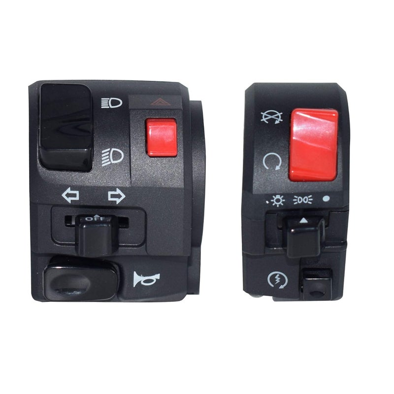 Feiteplus 7/8" 22mm ATV Motorcycle Handlebar Control Switches for Horn, Turn Signal, and Lights - Image 1