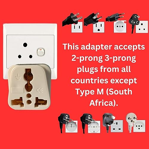 Wowsome USA, UK, Australia, China to India Travel Plug Adapter – Pack of 2 – World Wide Pin to Indian Type D Converter, Universal Socket for Laptop, Mobile Charger & Camera, White - Image 3