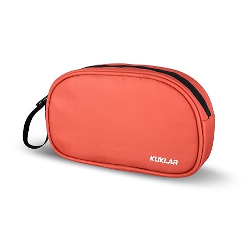 KUKLAR Premium Travel Pouch Multipurpose Carry Bag for Toiletries Cables Stationery Pencil Pouch and Daily Essentials Lightweight with Zipper for Travel School (CoralRed) - Image 4