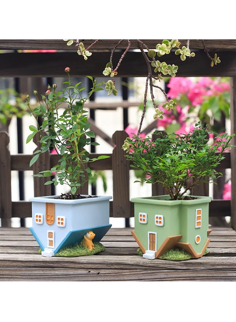 Generic Succulent Plant Pot, House-Shaped Kitten Decorative Flower Pot, With Drainage Holes, Multifunctional Creative Decoration, Desktop Flower Pot Pen Holder, Suitable For Home Desk Garden Decoration  - Image 5