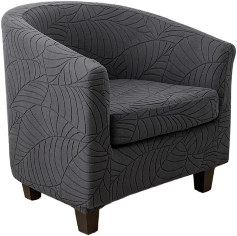 Stretch Chair Sofa Slipcover Tub Club Armchair Covers Leaves Jacquard Bar Chair Cover Single Sofa Slipcovers with Seat Cushion(Color9) - Image 1