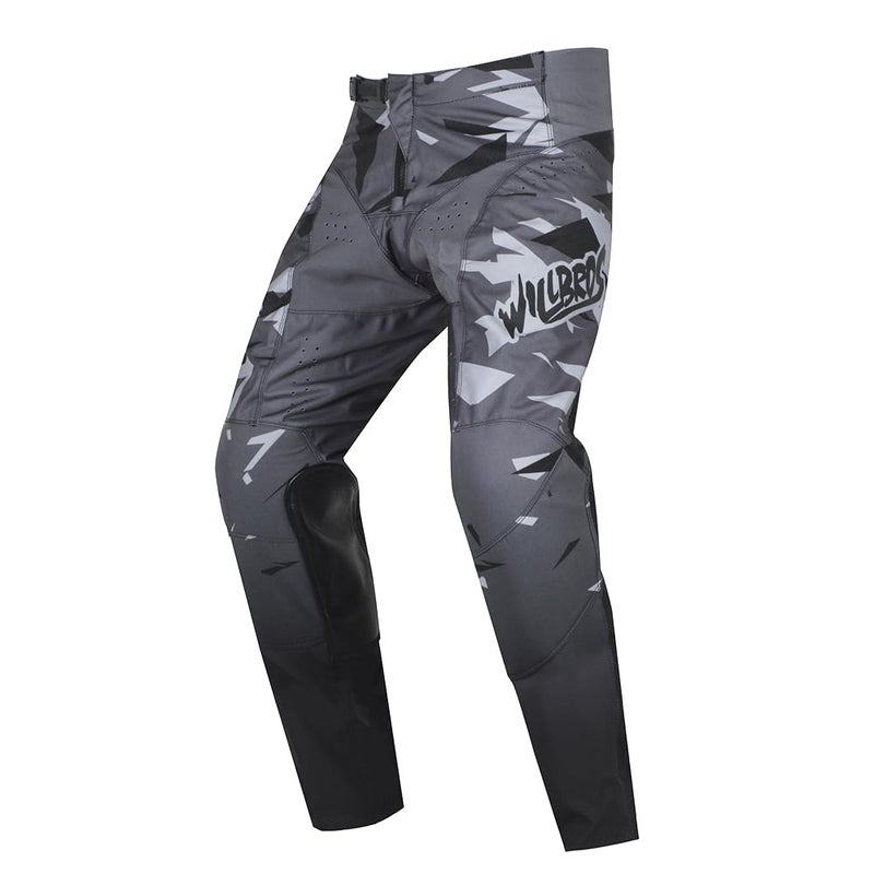 Willbros Motocross Pants Mens OffRoad Dirt Bike Riding MX Motorcycle Trousers Downhill BMX MTB Grey S30 - Image 2