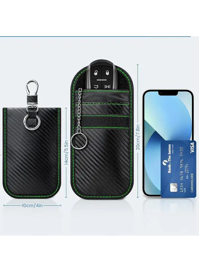 2 قطع حافظة فاراداي لحجب إشارات RFID باللونين الأخضر والأزرق لمجموعة المفاتيح، حماية من السرقة للمحفظة وحامل جواز السفر. - Image 4