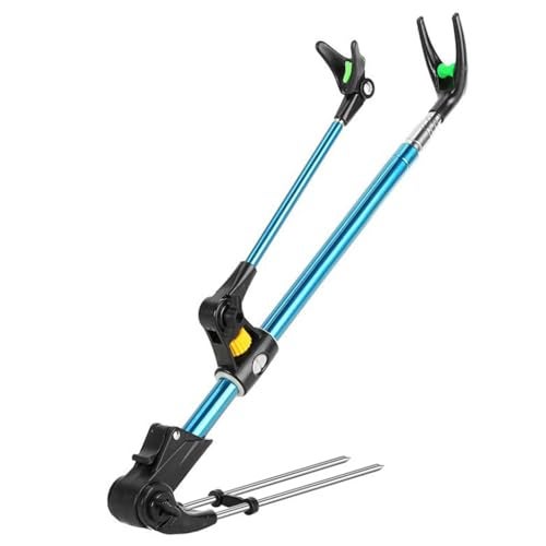 Proberos® 1.7m Retractable Fishing Rod Holder with Ground Nail Bank Fishing Rod Set Lake Fishing Pole Stand, Fishing Rod Holder, Adjustable Aluminium Support Stand for Lake Fishing - Image 1