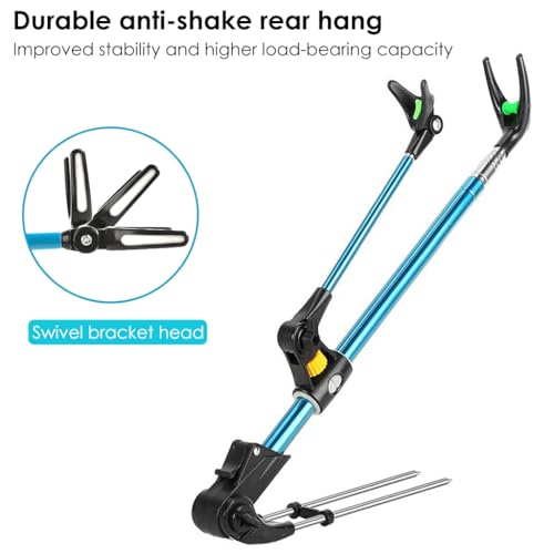 Proberos® 1.7m Retractable Fishing Rod Holder with Ground Nail Bank Fishing Rod Set Lake Fishing Pole Stand, Fishing Rod Holder, Adjustable Aluminium Support Stand for Lake Fishing - Image 4