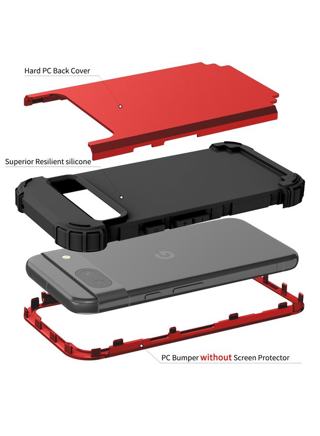 Zaboon Case For Google Pixel 8a 3 in 1 Silicone Hybrid PC Shockproof Phone Case - Image 3