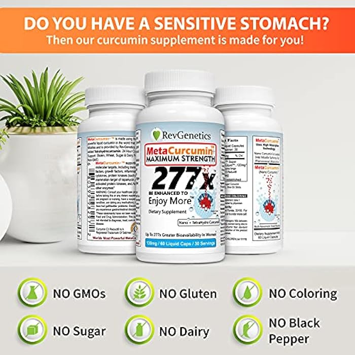 REVGENETICS MetaCurcumin 277x Super Curcumin + TetraHydroCurcumin (60 Liquid Capsules) - Image 5