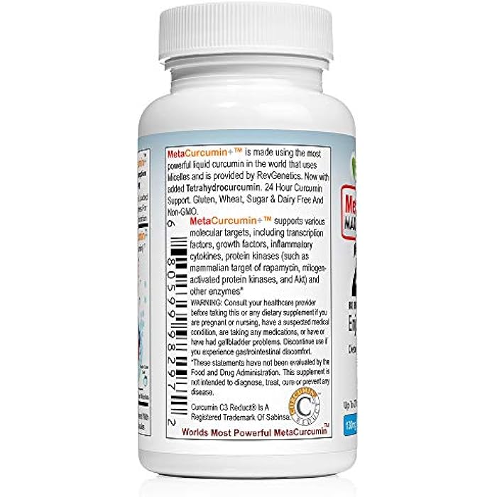 REVGENETICS MetaCurcumin 277x Super Curcumin + TetraHydroCurcumin (60 Liquid Capsules) - Image 3