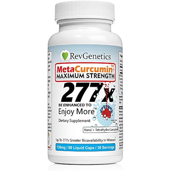 REVGENETICS MetaCurcumin 277x Super Curcumin + TetraHydroCurcumin (60 Liquid Capsules) - Image 1